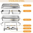 thumbnail image 3 of Garvee 8 Qt Chafing Dish for Buffet Set, Stainless Steel Buffet Servers, 2 Pack, Silver, 3 of 6