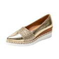 thumbnail image 2 of Women's Casual Pointed Toe Sequin Walking Shoes, Wedge Platform Espadrille Design with Breathable Lining and Cushion Sole, Slip on Sneakers for Daily Wear, 2 of 5