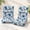 Clemens Noir Blue, variant on Outdoor Seat/Back Chair Cushion Patio Tufted High Back Cushion, Seasonal Replacement Rocking Chair Cushion with Ties, 22" W x 20D, Set of 2, Azure Botanical Symphony 