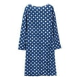 thumbnail image 6 of WBQ Women's Long Sleeve Polka Dot Nightgown Button Up Retro Nightshirt Over Knee Length Nightdress Casual Soft Sleep Dress Loungewear, S-2XL, 6 of 8