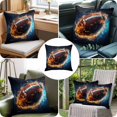 thumbnail image 6 of Sport Football Throw Pillow Cover with Fire Cotton Linen Cushion Cover Throw Pillow Case with Invisible Zipper for Couch Sofa Bed Chair Car 26x26 Inch, 6 of 9