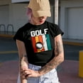 thumbnail image 2 of Distressed Golf Word with a Ball & Club, Golf Player, Golfing or Golfer Themed Merch Gift, Black T-Shirt, 3XL, 2 of 5