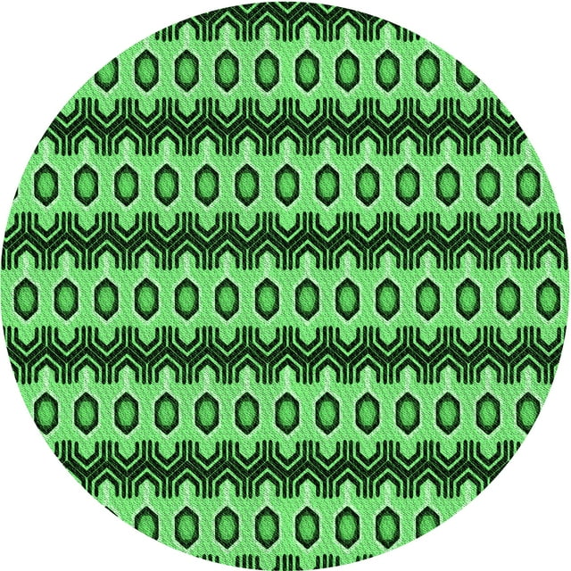 Ahgly Tapis Rond Lavable en Machine Intérieur Transitionnel Vert Émeraude Profond, 4 Pieds Rond