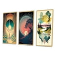 thumbnail image 3 of Designart "Stroll Toward the Full Moon Glow I" Abstract Landscape Framed Wall Art Set Of 3 - Blue Abstract Landscapes Frame Gallery Wall Set For Home Decor, 3 of 6