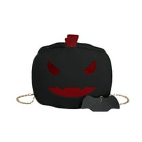 Konghyp Halloween Pumpkin Bag, Leather Crossbody Shoulder Bag, Cute Chain Bag for Commuting, Versatile Casual Handbag, Perfect for Halloween Gifts and Parties