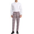 thumbnail image 2 of Lars Amadeus Men's Plaid Dress Pants Casual Slim Fit Checkered Business Trousers, 2 of 6