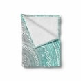 thumbnail image 2 of Grey and Aqua Soft Flannel Fleece Throw Blanket, Ombre Traditional Universe with Tribal Geometric Mandala Artwork, Cozy Plush for Indoor and Outdoor Use, 50" x 70", Aqua Grey, by Ambesonne, 2 of 6