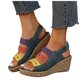 thumbnail image 3 of Bmisegm Women's Color Block Wedge High Heel Sandals Fashionable Sandals Sandals Women Summer Green 7.5, 3 of 6