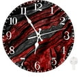 thumbnail image 1 of TRAHOO-Round Wall Clock Battery Operated Clocks Wallclock 10 Inch,Red and Black Abstract Waves Geometric Silent Non Ticking Wall Clock for Living Room,Kitchen,Home,Bathroom,Bedroom,Office or School, 1 of 4