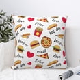 thumbnail image 4 of Fuzoiu Fast Food Print Square Pillow Cover,Hidden Zipper Design,Luxury Square Pillow Case, Throw Pillow,Couch Cushion-12"x12", 4 of 7