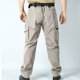 thumbnail image 4 of Pantalones de trabajo para hombre, de color liso, con cordón, cintura elástica y múltiples bolsillos, 4 of 4