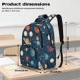 thumbnail image 7 of SEANATIVE Children's Backpack Stylish School Bag Book Bag with Laptop Compartment, Front Pocket & Side Pockets, for Kindergarten Elementary Middle School, Planet Pattern Dark Blue, 7 of 7