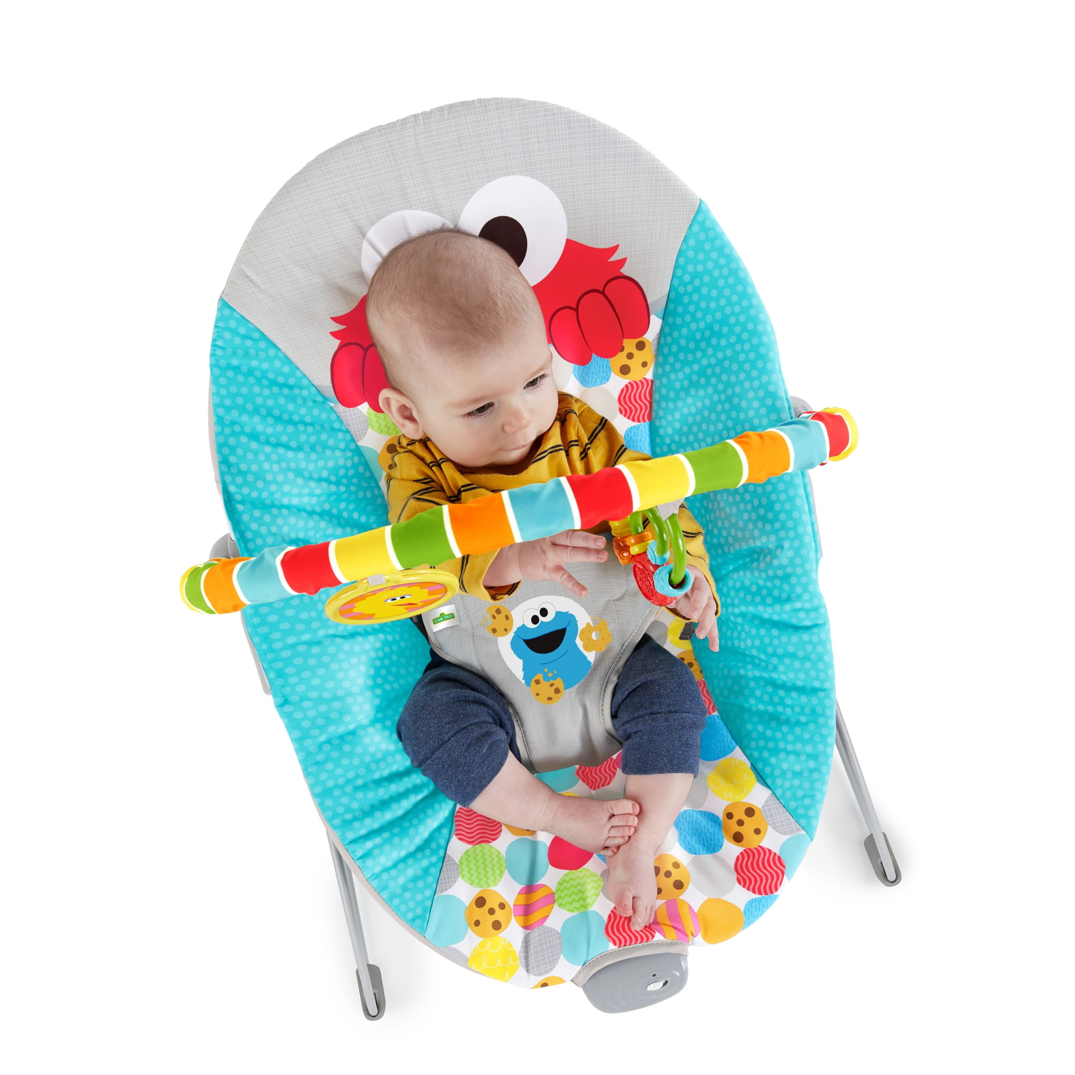 Bright Starts Sesame Street I Spot Elmo! Vibrating Baby Bouncer, Ages 0 - 6 months