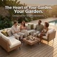 thumbnail image 6 of LAZZO 8-Piece Outdoor Patio Furniture Set, Wicker Sectional Sofa Conversation Set with Cushions for Backyard, Porch and Deck, Beige, 6 of 11