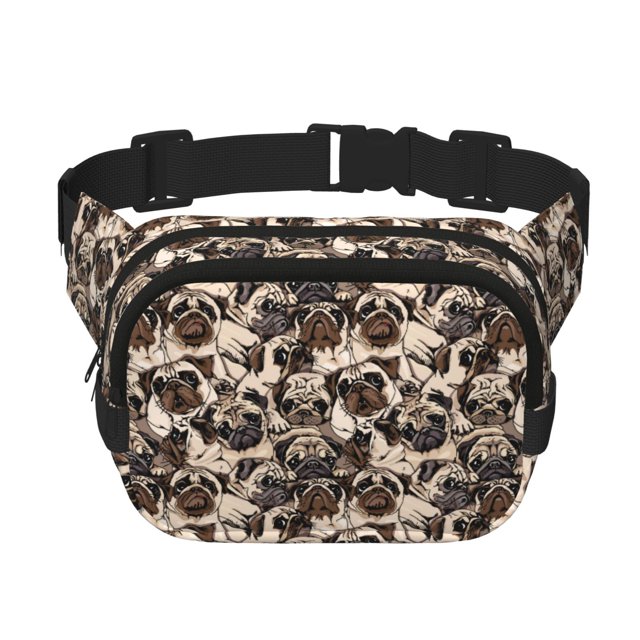 Easygdp Pug Fanny Packs para Mujeres y Hombres, Bolsa de Cinturón, Bolsos de Cruz para Trabajo/Correr/Senderismo