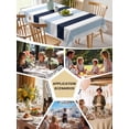 thumbnail image 6 of Navy Blue Aqua Striped Tablecloth Square Table Cloth 60x60, Waterproof Outdoor Table Cloth Covers Decorative Table Protector, Farmhouse Stripe Art Washable Table Cover for Kitchen Dinning Party, 6 of 8