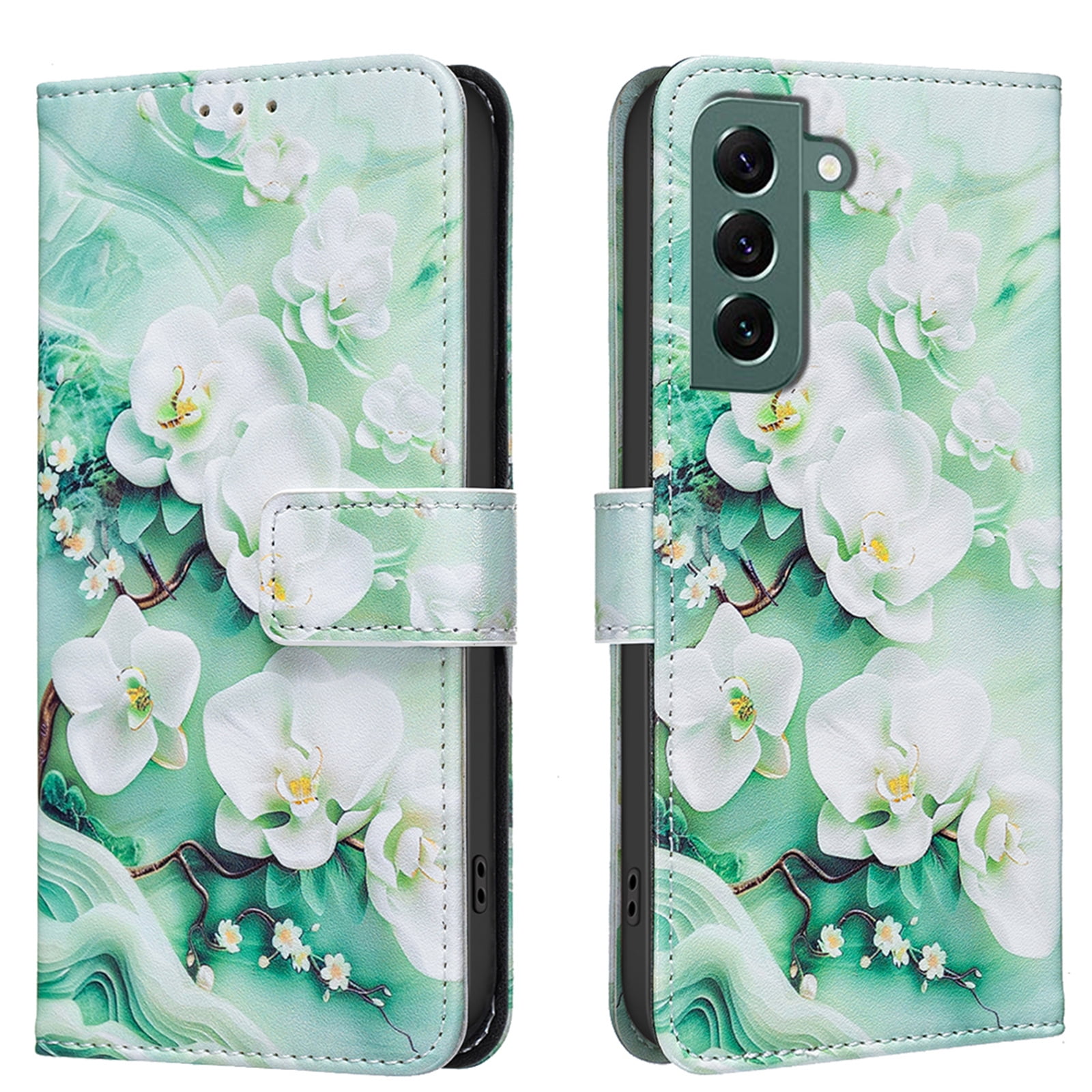TECH CIRCLE Flip Wallet Phone Case for Galaxy A26 5G (6.7", 2025) with Credit Card/Cash Slot, Stand Feature, Beatiful Floral Pattern PU Leather Protective Anti Scratch Lightweight Case, Magnolia