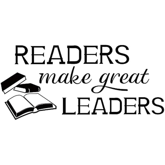 1 Sheet Readers Make Great Leaders Inspirational Wall Sticker Vinyl Motivational Quote Wall Decal for Door Decorations Reading Corner Library Wall Decor