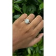 thumbnail image 2 of solitaire jewels 1.5CT Oval Moissanite Double Halo Engagement Ring For Women, 18K White Gold, 2 of 6