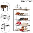 thumbnail image 4 of Shoe Rack, Free Standing Shoe Storage Organizer, Large 5-Tier Sturdy Metal Shoe Rack Shelf for Entryway, Hallway, Closet, 40.35 inch H, Rustic Brown, 4 of 5