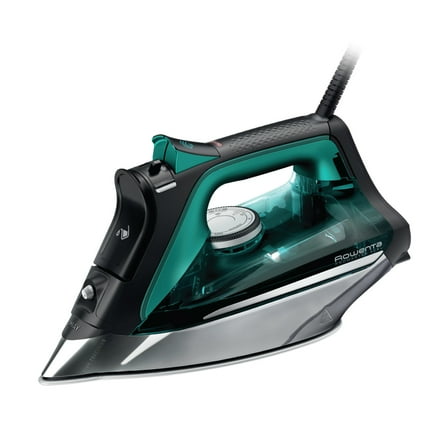 Rowenta Pro Master Iron for Clothes, Stainless Steel Soleplate, 400 Microsteam Holes, 1775 Watts, Black & Green DW8360