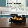 thumbnail image 3 of OVENTE 3 in 1 Electric Sandwich Maker, Panini Press Grill and Waffle Iron Set with Removable Non-Stick Plates, Perfect for Cooking Grilled Cheese, Tuna Melts, Burgers, Steaks and Snacks, Black GPI302, 3 of 10