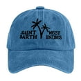 thumbnail image 3 of Sun Hats for Women Unisex Saint Barths Letter Print Washed Baseball Cap Casual Sky Blue One Size, 3 of 4