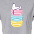 thumbnail image 3 of Peanuts - Snoopy Stacked Macarons - Juniors Cropped Cotton Blend T-Shirt, 3 of 6