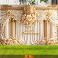 thumbnail image 5 of Happy Anniversary Backdrop Gold Royal Column White Curtain Wedding Photography Background Golden Crown Rose Bridal Shower Anniversary Party Decorations Banner Supplies Photo Booth Props, 5 of 6