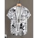 thumbnail image 3 of Camisa hawaiana con estampado de ovni y cohete para hombres y mujeres, blusa con estampado 3D de abstracción artística, camisas hawaianas holgadas de manga corta con solapa para niños, 3 of 5