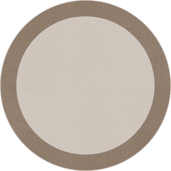 Joy Carpets Kid Essentials Easy Going 5'4" Round Area Rug in Color Neutral