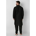thumbnail image 4 of SKAVIJ Art Silk Kurta Pajama Set for Men Indian Wedding Party Wear Dress (Small, Black), 4 of 6