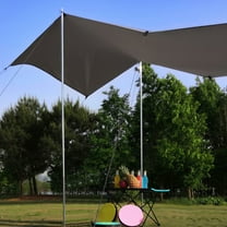 Kokovifyves Car Awning,Sun Shelter Waterproof,Tent Camping Tarp,Car Side Awning Tent with 210D Silve-r Coated Oxford Cloth Car Awning Tarp Detachable Tarp Poles for SUV