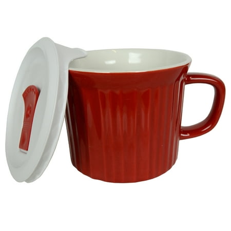 

Corningware 1105118 20 oz Tomato Red Meal Mug with Lid