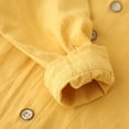 thumbnail image 7 of lkfuzj 2024 Little Big Boys' & Men's Long Sleeve Button Down Cotton Casual Dress Shirt Yellow, 7 of 7