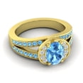 thumbnail image 3 of 2.35 Carat Beautiful Oval Cut Blue Topaz Gemstone Bridal Ring for Ladies Solid 14K Yellow Gold Size 7.5 by Diamond-Capitals, 3 of 8