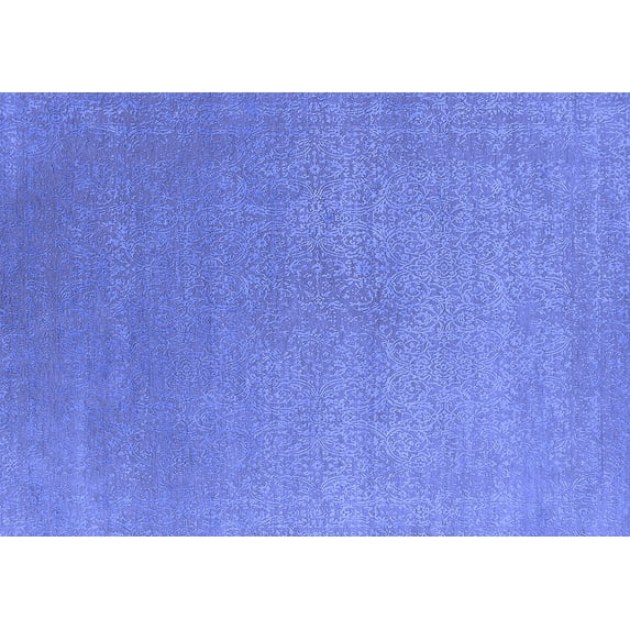 Ahgly Company Machine Washable Indoor Rectangle Oriental Blue Industrial Area Rugs, 6' x 9'