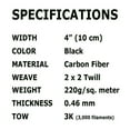 thumbnail image 2 of 4 in x 5 FT - Carbon Fiber FABRIC-2x2 Twill WEAVE-3K - 220g-Black, 2 of 5