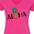 thumbnail image 4 of Inktastic Aloha- with Pineapple Women's V-Neck T-Shirt, 4 of 5