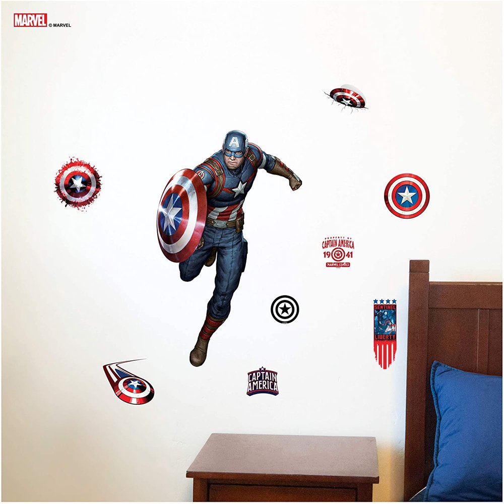 Marvel Captain America Wall Decal Captain America Wall Decals with 3D