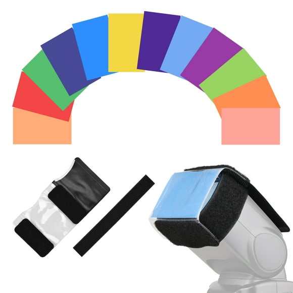 12pcs Universal Flash Gels Filters Color Correction Filter Kit for Speedlight Easy Installation