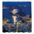 thumbnail image 3 of Ambesonne Night Shower Curtain, Mountain Sugar Loaf Rio, 69"Wx84"L, Violet Blue Pale Grey, 3 of 3