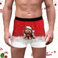 thumbnail image 2 of Festive Reindeer Snowflake Print Underwear Soft Breathable Comfortable Briefs For Holiday Giving Comfort Fit Stretch Waistband No Ride up Spandex No Sweat Mens Underwear Briefs Large Pouch 2x Red 2XL, 2 of 5