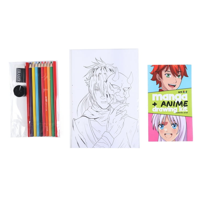 Art 101 Manga & Anime Drawing Set with Colored Pencils for Children to Adults