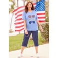 thumbnail image 3 of Catherines Women's Plus Size Petite Stars & Shine Tee, 3 of 6