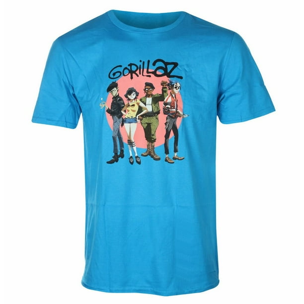 Gorillaz - Camiseta Foto de Grupo de Algodón para Adultos Unisex (Azul Zafiro)