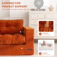 thumbnail image 2 of BYBYME 3 Seater Boneless Couch,Chenille Comfy Sofa with Extra Deep Seats for Living Room,Green, 2 of 9
