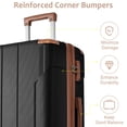 thumbnail image 2 of 2 Piece Large Hardside Luggage with TSA Lock and Spinner Wheels, Portable Travel Suitcase with Adjustable Handle, Expandable Luggage Set for Women Men, 20/28 Inch, Black Brown, 2 of 9