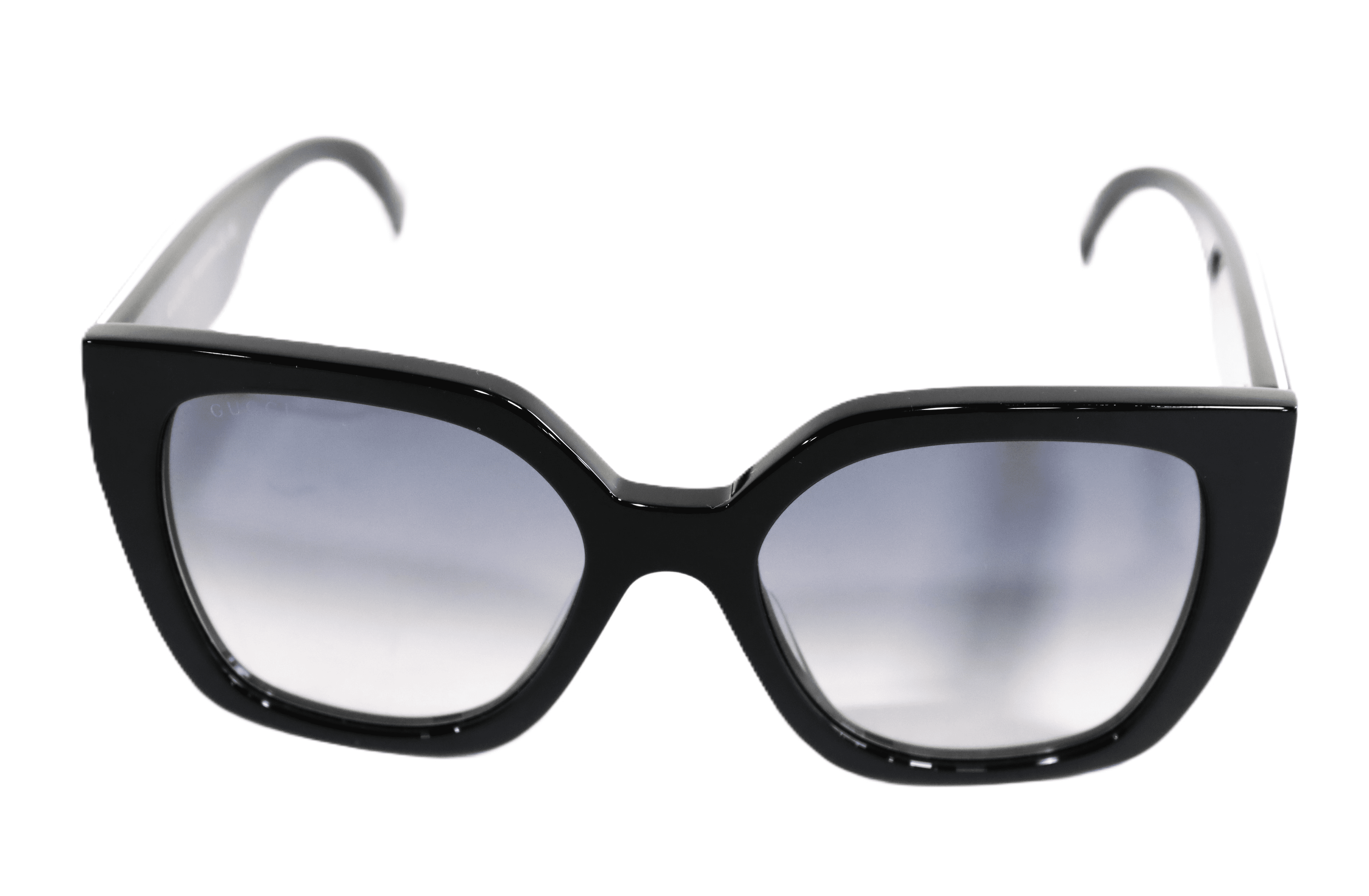 Gucci GG 1254S 001 Logo Black Gold Shades Grey Oversized Woman