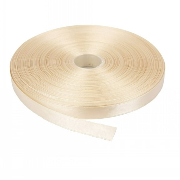 Ivory Solid Color 3/8-Inch Straight Edge Ribbon, 100-Yards